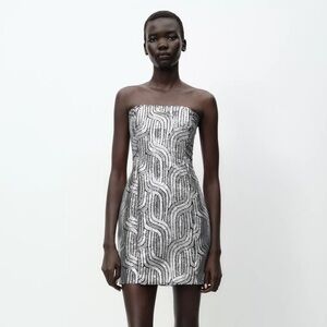 Zara Silver Sequin Dress